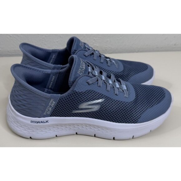 SKECHERS 7.5 Go Walk Flex Grand Entry Light Blue Womens Slip On Sneakers EUC - Picture 3 of 9